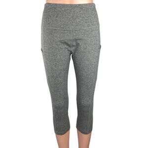 Earth Yoga Heather Gray High Waisted Elastic Pull On Crop Skinny Leggings Size L